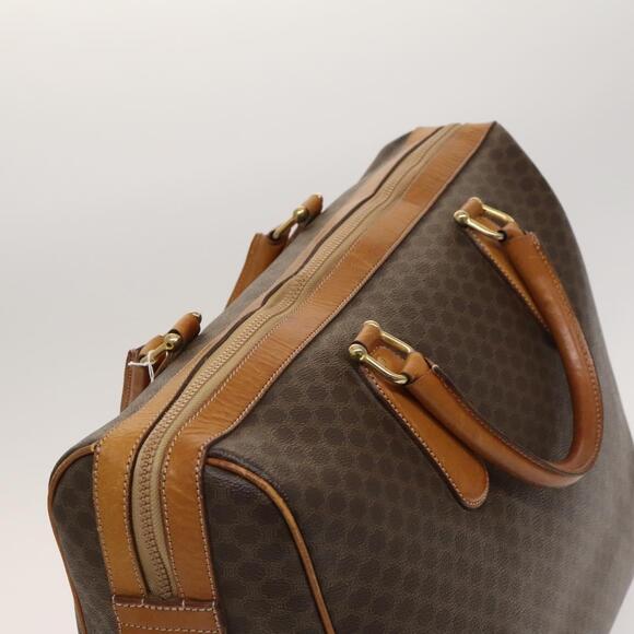 CELINE Macadam Canvas Boston Bag Pvc Leather Brown Gold - Picture 6 of 12